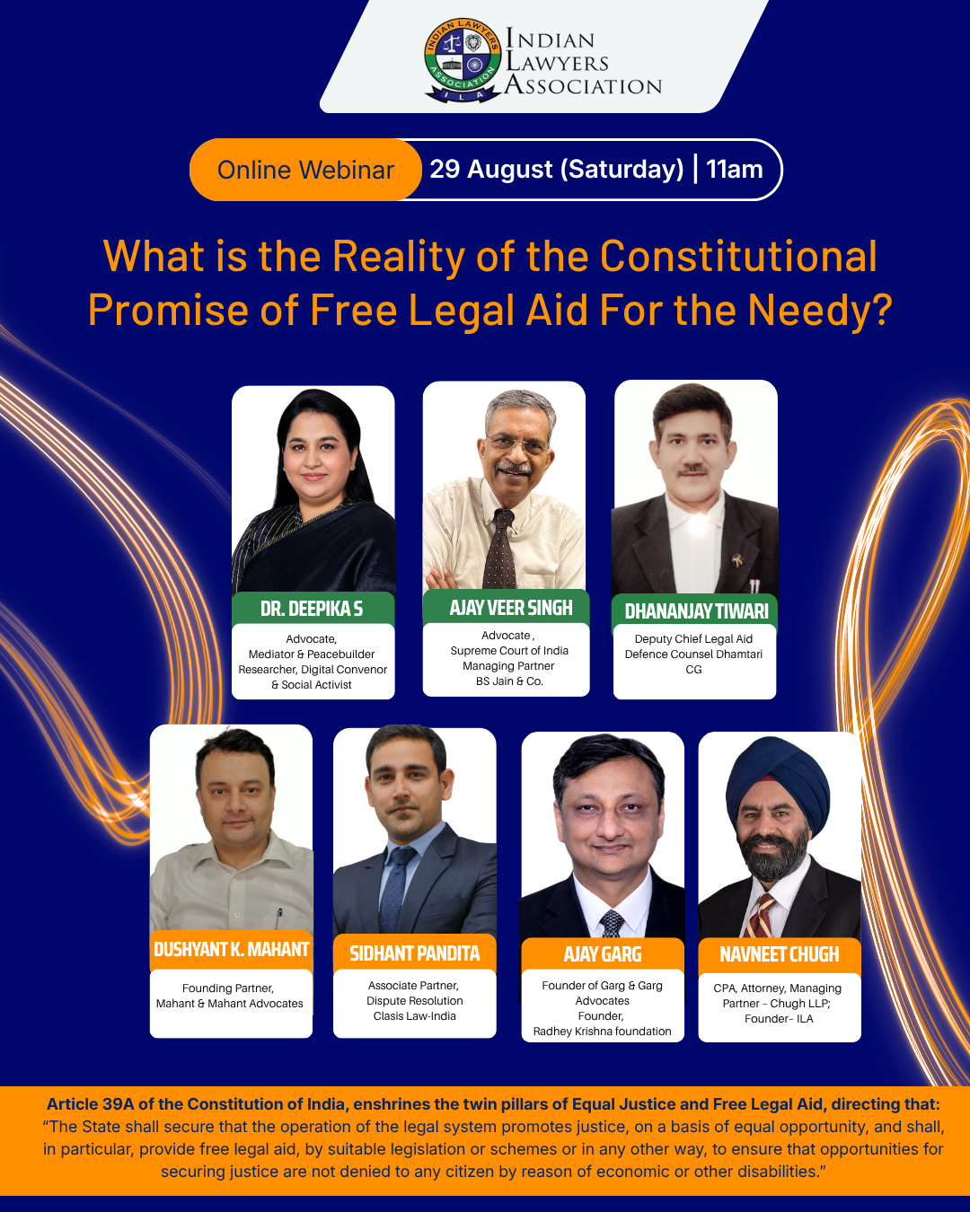 ILA National Webinar - What is the Reality of the Constitutional Promise of Free Legal Aid for the Needy?